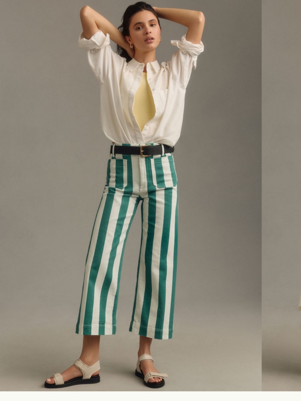 The Colette Denim Cropped Wide-Leg Jeans size 25